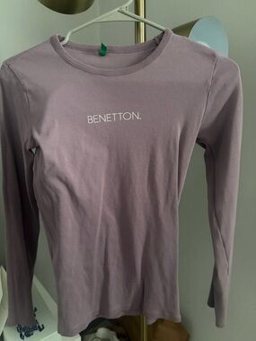 United Colors Of Benetton Mauve Long-Sleeve Crewneck Tee
